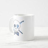 Handwerks-Schädel (blau) Kaffeetasse (Vorderseite Links)