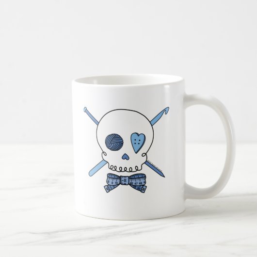 Handwerks-Schädel (blau) Kaffeetasse (Rechts)