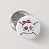 Handwerks-Schädel (Rosa) Button (Vorne & Hinten)