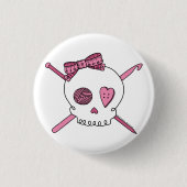 Handwerks-Schädel (Rosa) Button (Vorderseite)