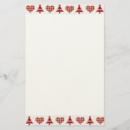 Handwerks-Weihnachtsbäume und Herzen Briefpapier