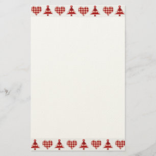 Handwerks-Weihnachtsbäume und Herzen Briefpapier