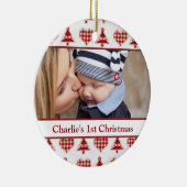 Handwerks-Weihnachtsbäume und Herzen Keramik Ornament (Rechts)