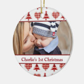 Handwerks-Weihnachtsbäume und Herzen Keramik Ornament (Links)