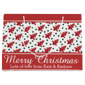 Handwerks-Weihnachtsbäume und Knöpfe Große Geschenktüte (Vorderseite)