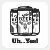 Handwerksbier kann ja... quadratischer aufkleber (Vorderseite)