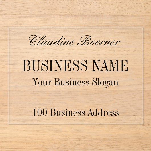 Handwerkskunst für Unternehmen - Kleine, erschwing Acryleinladungen (Vorderseite)