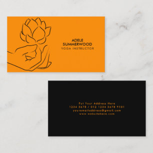 Handwerkskunst & Lotus Blume in Orange Visitenkarte