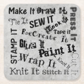 Handwerkskunst Typografie Druckkunst Party Rechteckiger Pappuntersetzer (Vorderseite)