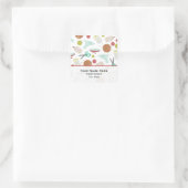 Handwerkskunst und -themenaufkleber quadratischer aufkleber (Tasche)