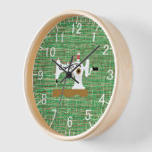 Handwerksnähmaschine Green Burlap Uhr (Winkel)