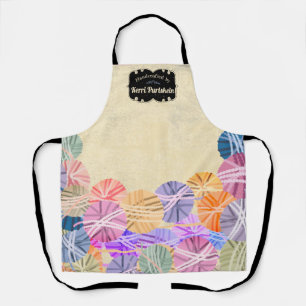 Handwerksshow aus farbigen Strickkronen Schürze