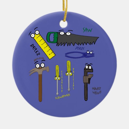 Handwerkzeuge, Cartoon Art Keramikornament (Vorne)