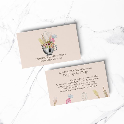 Handwerkzeuge für Backwaren Visitenkarte