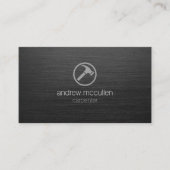 Handwerkzeuge Hammer Icon Dunkel gebürstetes Metal Visitenkarte (Vorderseite)