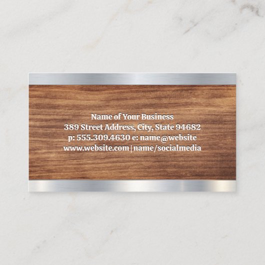 Handwerkzeuge | Holz und Metall Visitenkarte (Rückseite)