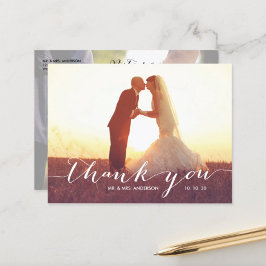 Handwriting 2 Foto Hochzeit Vielen Dank Postkarte