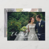 Handwriting 2 Foto Wedding Vielen Dank Postkarte (Vorne/Hinten)