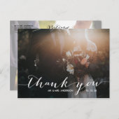 Handwriting 2 Foto Wedding Vielen Dank Postkarte (Vorne/Hinten)