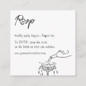 Handwriting Black&White Whimsical QR Code Hochzeit Begleitkarte (Vorderseite)