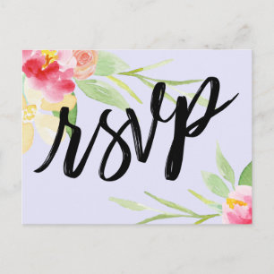 Handwriting Boho Watercolor Floral Lavender UAWG Postkarte