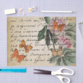 Handwriting Butterfly Vintag Decoupage Seidenpapier (Handwerk)