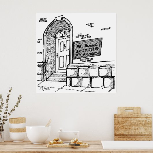 Handwriting-Cartoon 2059 Poster (Küche)