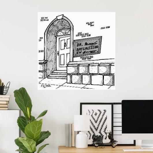 Handwriting-Cartoon 2059 Poster (Heimbüro)