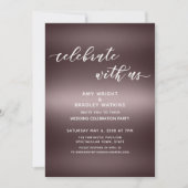 Handwriting Celebrate mit Uns über Rose Gold Einladung (Vorderseite)