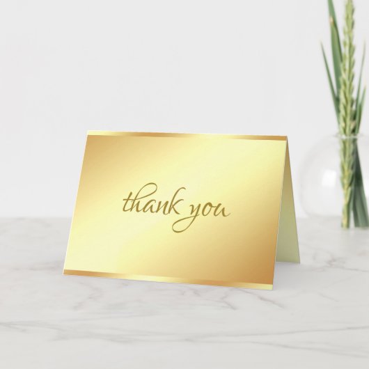 Handwriting Danke Text Elegant Gold Template (Vorderseite)