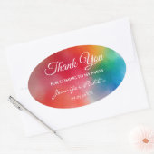 Handwriting Danke Text Elegante Vorlage Ovaler Aufkleber (Umschlag)