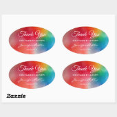 Handwriting Danke Text Elegante Vorlage Ovaler Aufkleber (Blatt)