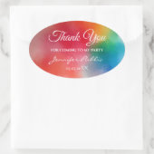 Handwriting Danke Text Elegante Vorlage Ovaler Aufkleber (Tasche)