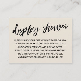 Handwriting Display Brautparty Cream Gift Card Begleitkarte