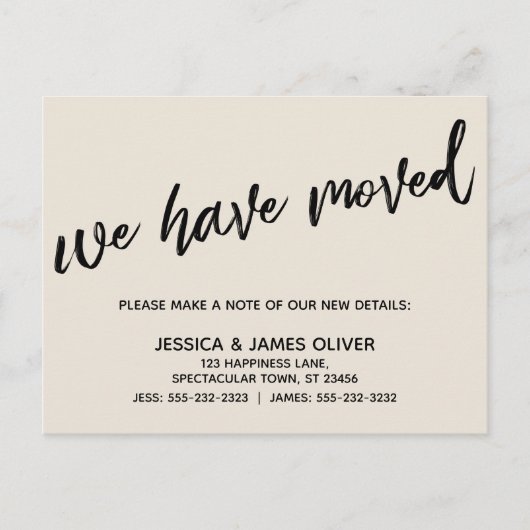 Handwriting Einfach haben wir Typografie-Creme ver Postkarte (Vorderseite)