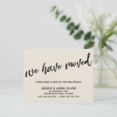 Handwriting Einfach haben wir Typografie-Creme ver Postkarte (Stehend Vorderseite)