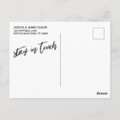 Handwriting Einfach haben wir Typografie Peach bew Postkarte (Rückseite)
