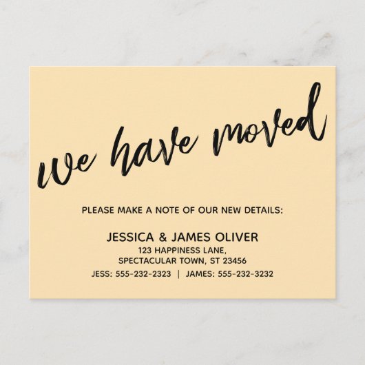Handwriting Einfach haben wir Typografie Peach bew Postkarte (Vorderseite)