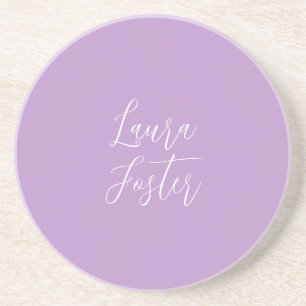 Handwriting Eleganname Lilac Color Getränkeuntersetzer