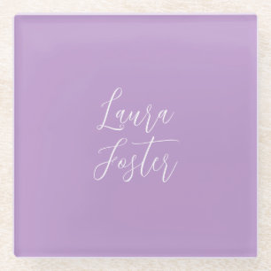 Handwriting Eleganname Lilac Color Glasuntersetzer
