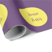 Handwriting Eleganter Name Indigo & Gelb Farbe Geschenkpapier (Rolleneckpunkt)