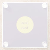 Handwriting Eleganter Name Indigo & Gelb Farbe Glasuntersetzer (Rückseite)