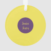 Handwriting Eleganter Name Indigo & Gelb Farbe Ornament (Rückseite)