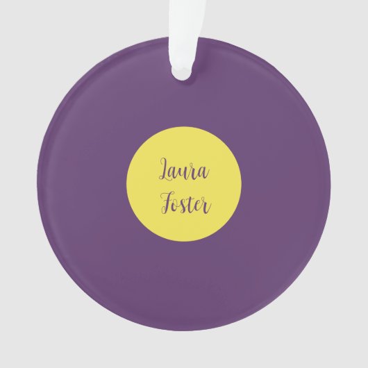 Handwriting Eleganter Name Indigo & Gelb Farbe Ornament (Vorderseite)