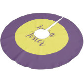 Handwriting Eleganter Name Indigo & Gelb Farbe Polyester Weihnachtsbaumdecke (Schrägansicht)