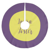 Handwriting Eleganter Name Indigo & Gelb Farbe Polyester Weihnachtsbaumdecke (Vorderseite)