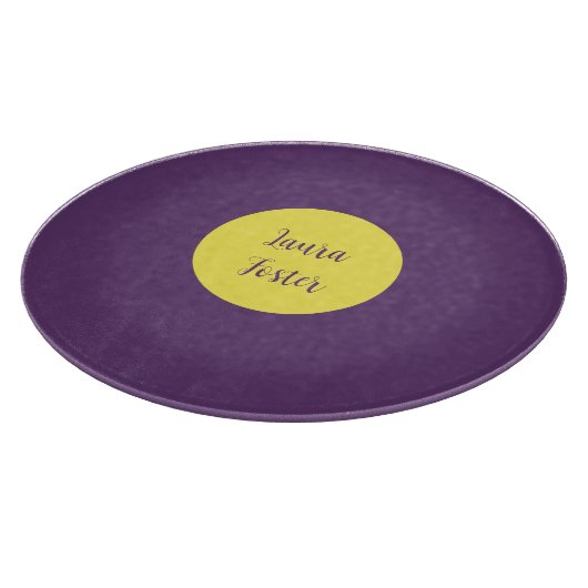 Handwriting Eleganter Name Indigo & Gelb Farbe Schneidebrett (Ecke)