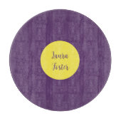 Handwriting Eleganter Name Indigo & Gelb Farbe Schneidebrett (Vorderseite)