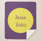 Handwriting Eleganter Name Indigo & Gelb Farbe Sherpadecke (Vorderseite)