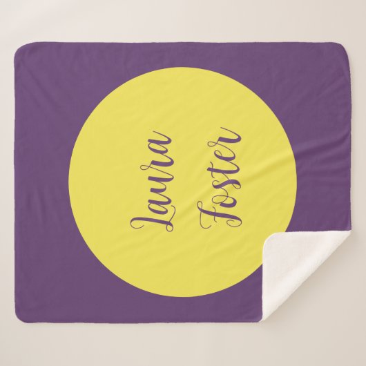 Handwriting Eleganter Name Indigo & Gelb Farbe Sherpadecke (Vorderseite (Horizontal))